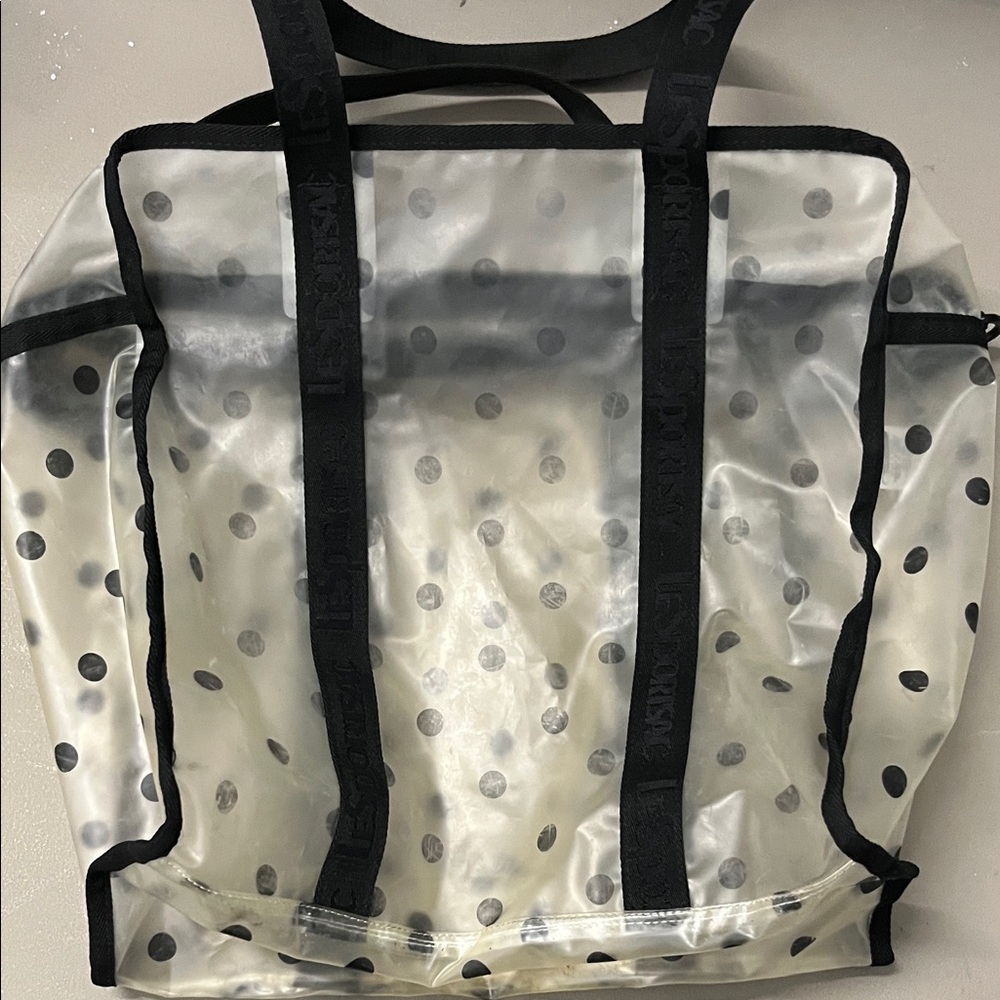 Lesportsac Black Polka Dot Transparent Tote